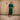 Dark Green with Button Details A line Solid Cotton Kurta