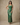 Emerald Green & Gold Floral Brocade Square Neck Evening Dress