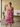 Fuschia Pink Sanganeri, White Floral Mughal Butta Print Tiered Square Neckline Dress