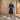 Indigo Kantha Printed Flower Layered Cotton Dress