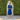 Blue with Collar and Floral Lace Malai Cotton Dress