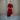 Red V-Neck with Lace and Stitching Lines Mangalgiri Kurta