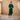 Dark Green Front Ruffle Sleeves, with Gather Details Cotton Satin Kurta