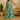 Female wearing a Ferozi Blue, Green Hydrangea  Print A-Line Dress