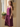 Female wearing a Purple Solid Color Flared Square Neckline No Collar Dress