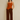 Female wearing a Orange Solid Color Western Square Neckline Tunic