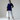 Female wearing a Blue Solid Color   Ethnic Style V-Neck Neckline Cotton Slub Tunic