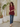 Female wearing a Wine Solid Color   Western Style V-Neck Neckline Cotton Slub Tunic