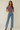 Female wearing a Lavender Solid Color   Fusion Style Off The Shoulder Neckline Cotton Slub Top