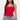 Female wearing a Red Solid Color Western Square Neckline Top