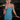 Female wearing a Ferozi Blue Solid Color Bodycan Square Neckline Dress