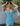 Female wearing a Ferozi Blue Solid Color A-Line Halterneck Neckline Dress