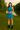 Female wearing a Ferozi Blue Solid Color Babydoll Dress