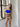Female wearing a Blue Solid Color Western Strapless Neckline Top