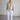 Natural Linen Band Collar Shirt with White Cropped Trousers