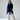 Female wearing a Blue Solid Color   Kurta Style Slashed Neckline Cotton Slub Shirt