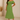 Female wearing a Green Sangeneri , Yellow Butti Print Bodycan Dress