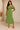 Female wearing a Green Sangeneri , Yellow Butti Print Bodycan Dress