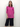 Female wearing a Pink Solid Color Ethnic Round Neckline Shirt Collar Tunic
