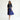 Female wearing a Blue Solid Color   A-Line Style Cotton Slub Skirt