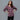 Female wearing a Lilac  Color Poppy Flower Print Fitted Style Round Neckline Cotton Slub Shirt