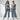 Female wearing a Grey Solid Color   Straight Style Cotton Slub Pant