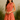 Female wearing a Orange White Daisy Flower Print Babydoll Dress