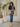 Female wearing a Black Solid Color   Western Style Crew Neckline Cotton Slub Tunic