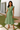 Female wearing a Green Sangeneri , Pink Flower Butta Print A-Line Dress