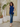 Female wearing a Blue Solid Color   Fusion Style Asymmetric Neckline Cotton Slub Tunic