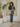 Female wearing a Dark Green Solid Color   Western Style Crew Neckline Cotton Slub Tunic