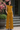 Female wearing a Yellow Solid Color   Fusion Style Crew Neckline Cotton Slub Top