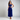 Female wearing a Blue Solid Color   Western Style Square Neckline Cotton Slub Top