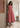 Crimson Gingham Midi Dress with Contrast Trim