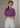 Female wearing a Muted Purple Solid Color Western Boat Neckline Top