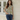Female wearing a Yellow Sanganeri Blue Floral Print Fusion V-Neck Neckline No Collar Top