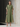 Olive Linen Kaftan Dress with Contrast Trim