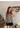 Female wearing a Taupe Checks Print Ethnic Round Neckline Mandarin Collar Tunic