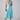 Female wearing a Ferozi Blue Solid Color A-Line Sweetheart Neckline Dress