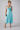 Female wearing a Ferozi Blue Solid Color A-Line Sweetheart Neckline Dress