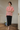 Female wearing a Pink Pankh Butta Print Western Gathered Neckline Tunic