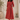 Terracotta Linen Button-Front Wrap Dress