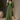 Olive Green Linen Button-Front Midi Dress