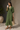 Olive Green Linen Button-Front Midi Dress