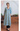 Female wearing a Blue & White Sanganeri Block Print Print Empire Line Overlap Neckline Kurta