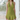 Female wearing a Green Solid Color Babydoll V-Neck Neckline Dress