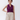 Female wearing a Wine Solid Color Western V-Neck Neckline Notched Collar Top