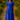Female wearing a Blue Solid Color A-Line V-Neck Neckline Chelsea Collar Dress