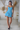 Female wearing a Ferozi Blue Solid Color A-Line Sweetheart Neckline Dress