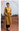 Female wearing a Mustard Solid Color Pleated Notched Neckline Kurta